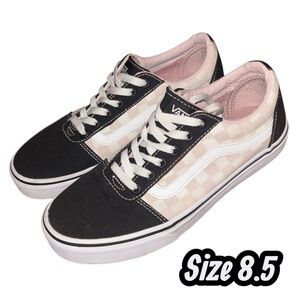Vans Black and Pink Checkered Sneakers